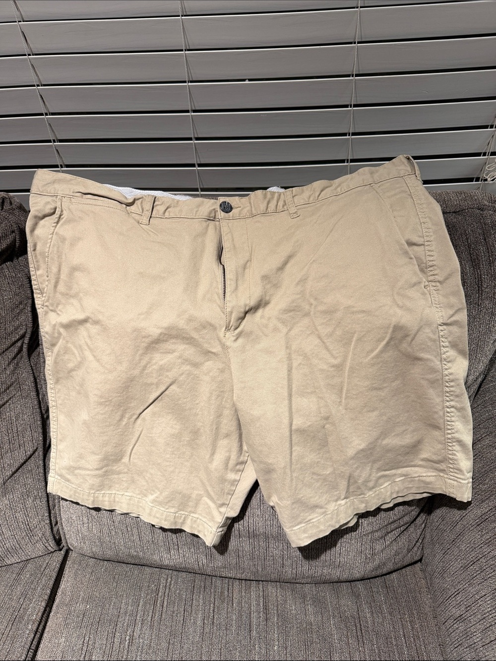 George Men's Beige Flat-Front Cotton Shorts